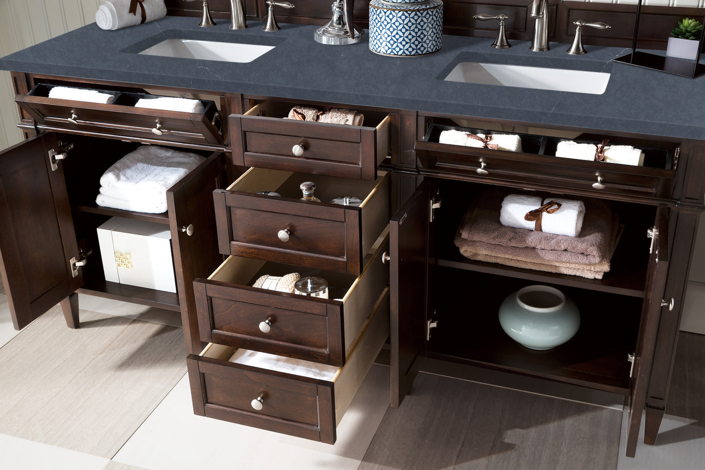 James Martin Brittany 72" Double Bathroom Vanity, Burnished Mahogany, view 38