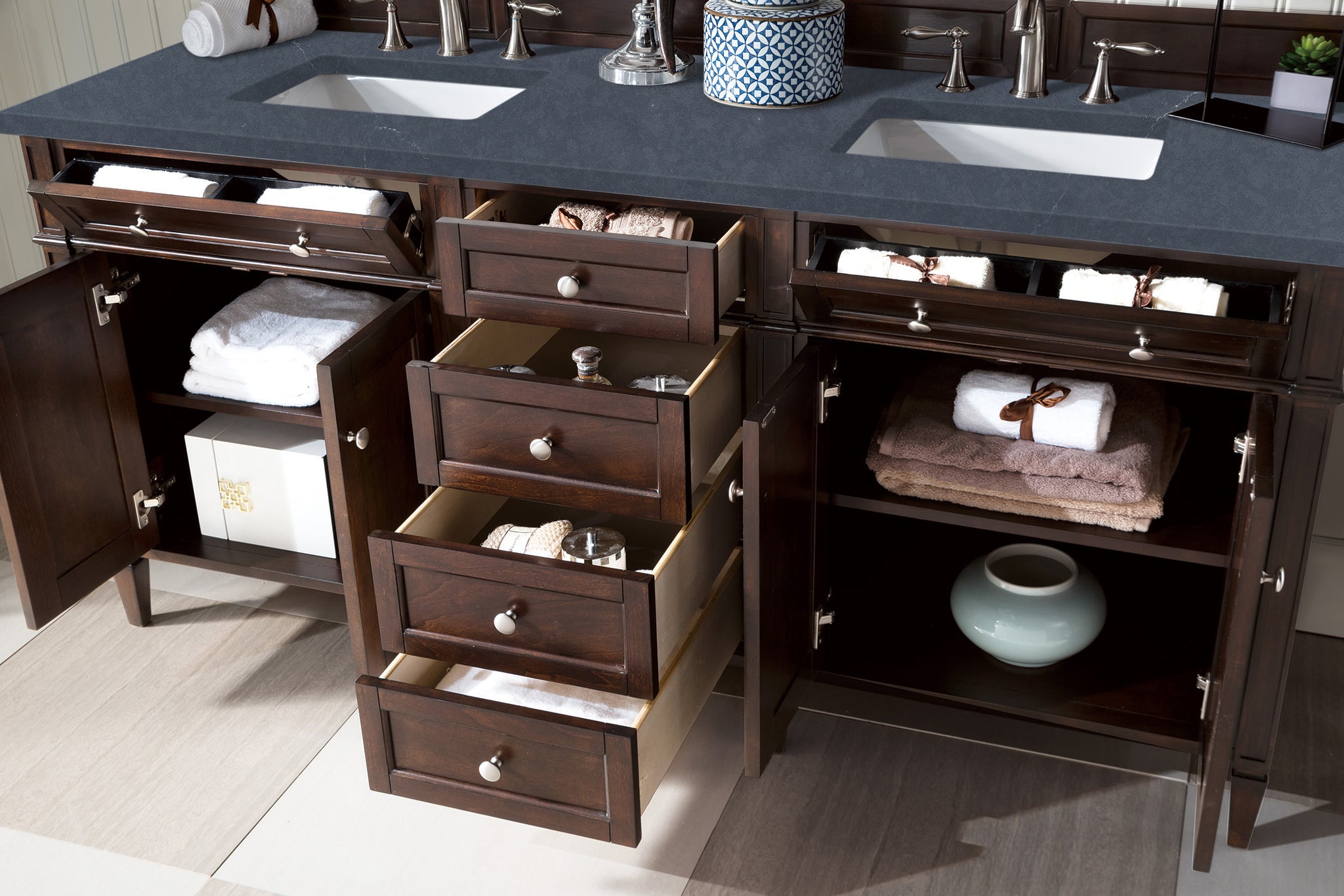 James Martin Brittany 72" Double Bathroom Vanity, Burnished Mahogany, view 38
