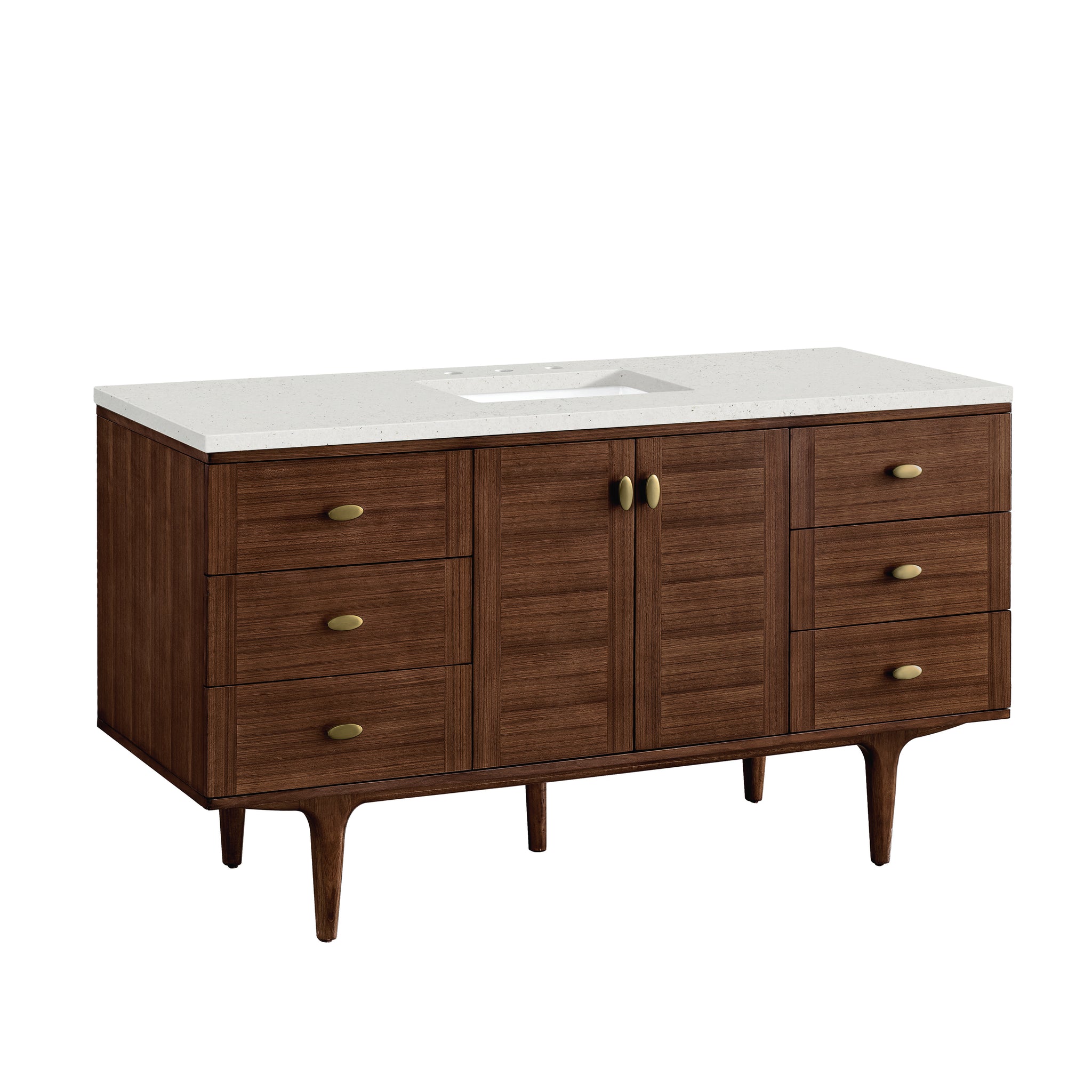 James Martin Amberly 60" Dual Mount Single Bathroom Vanity, Mid-Century Walnut, view 38
