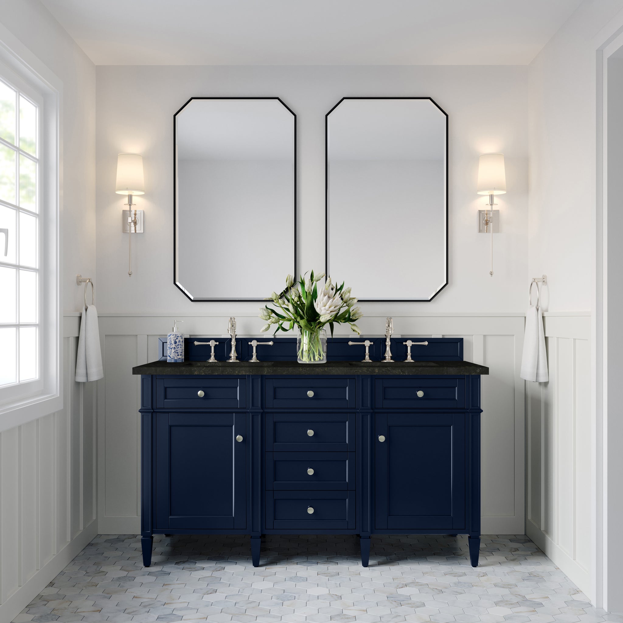 James Martin Brittany 60" Double Bathroom Vanity, Victory Blue, view 29