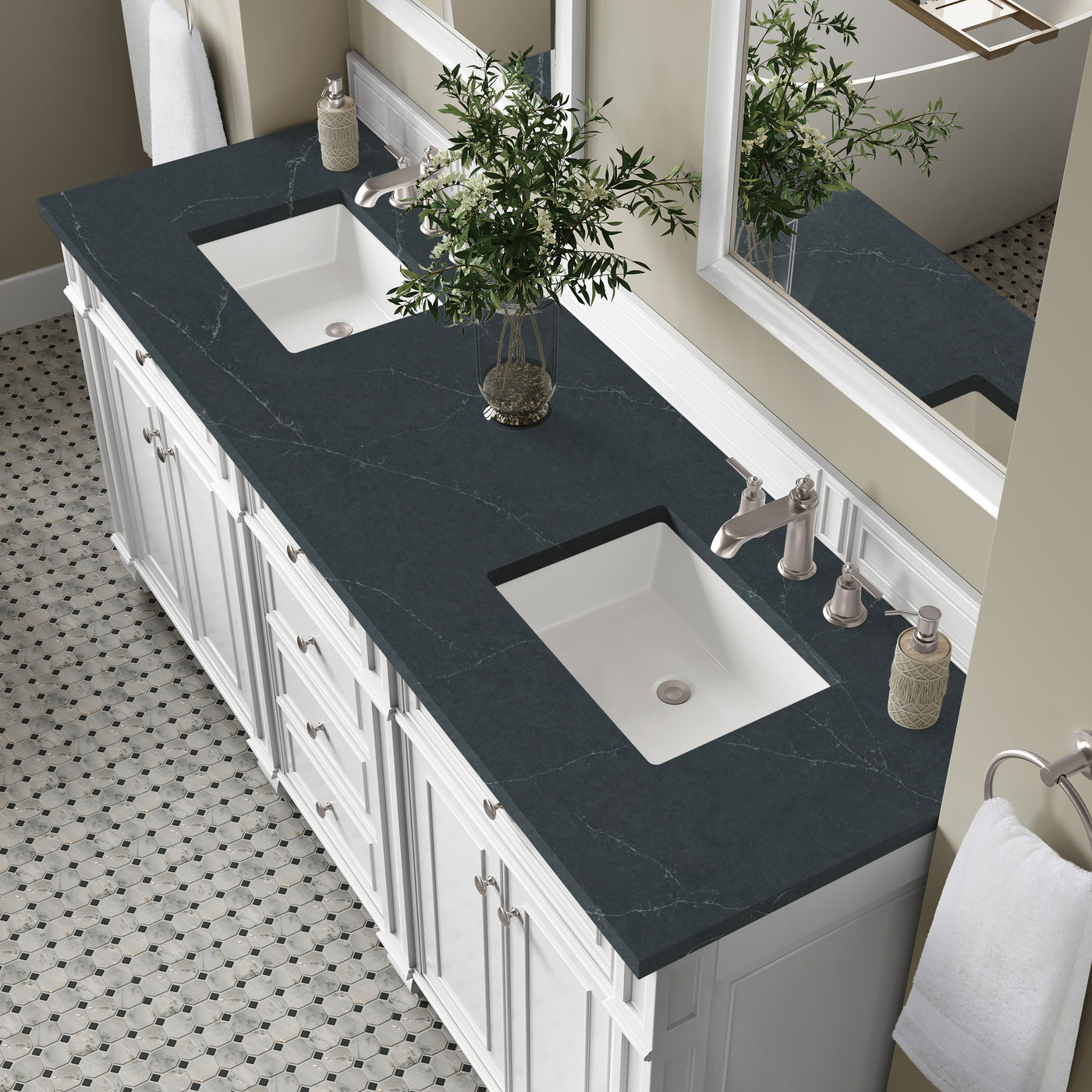 James Martin Bristol 72" Double Bathroom Vanity, Bright White, view 37