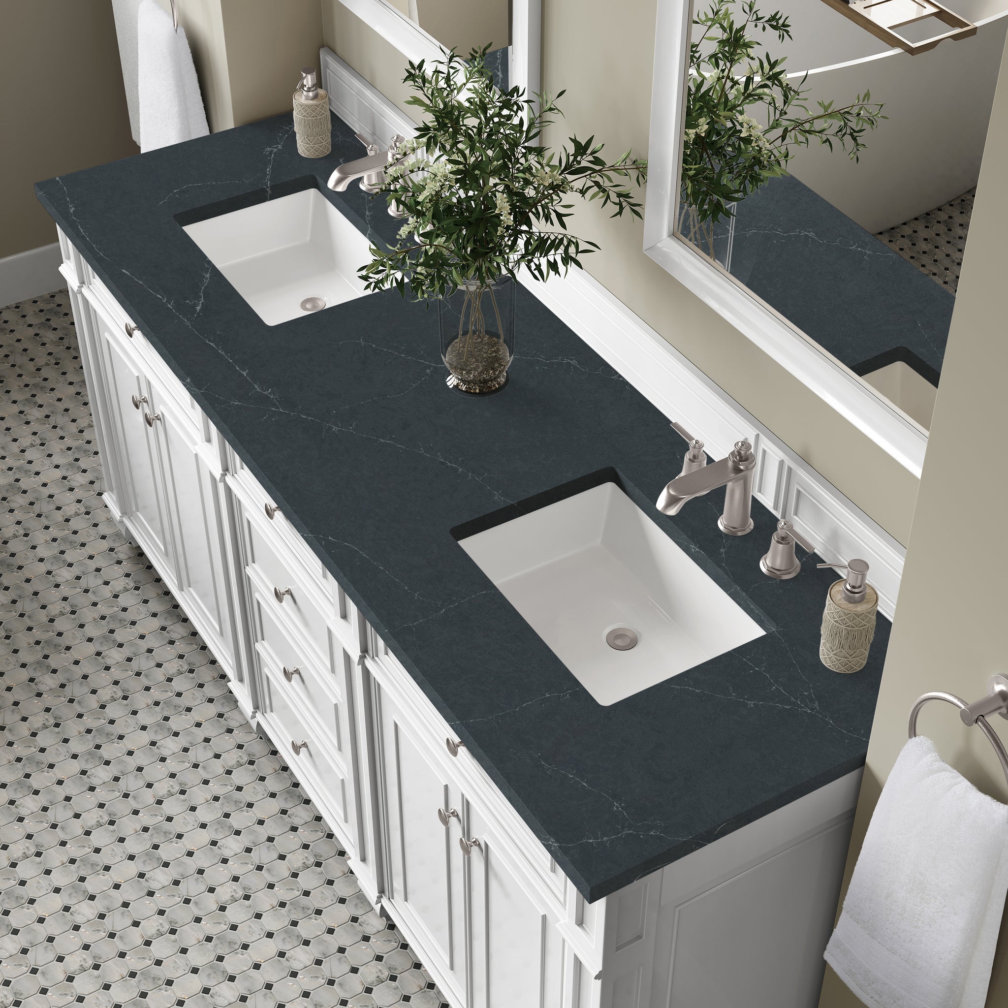 James Martin Bristol 72" Double Bathroom Vanity, Bright White, view 37