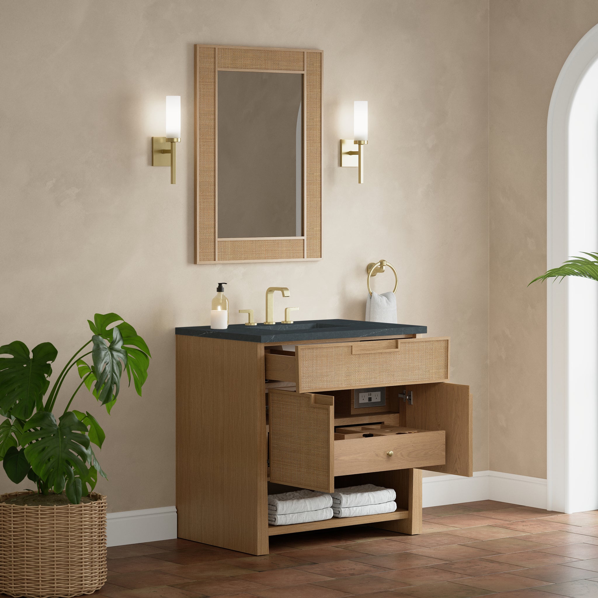 James Martin Solene 36" Single Bathroom Vanity, Seaside Oak, view 34