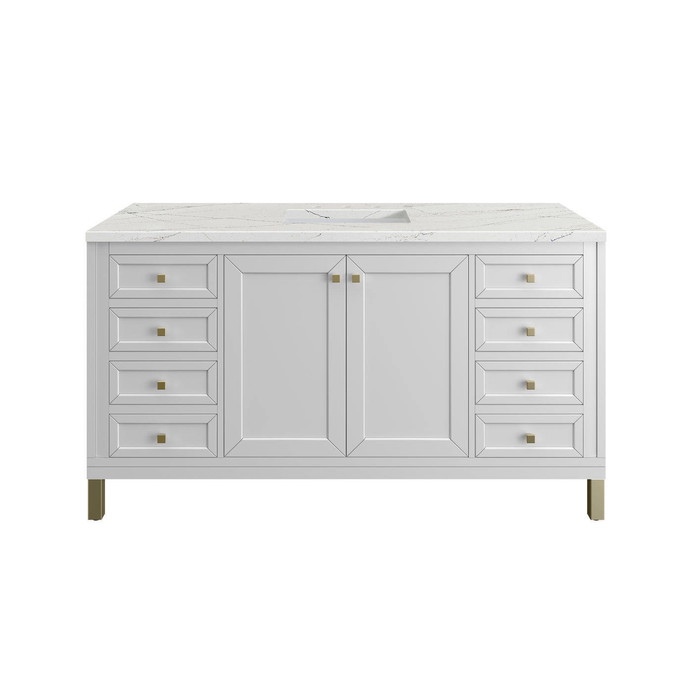 James Martin Chicago 60" Single Bathroom Vanity, Glossy White, view 40