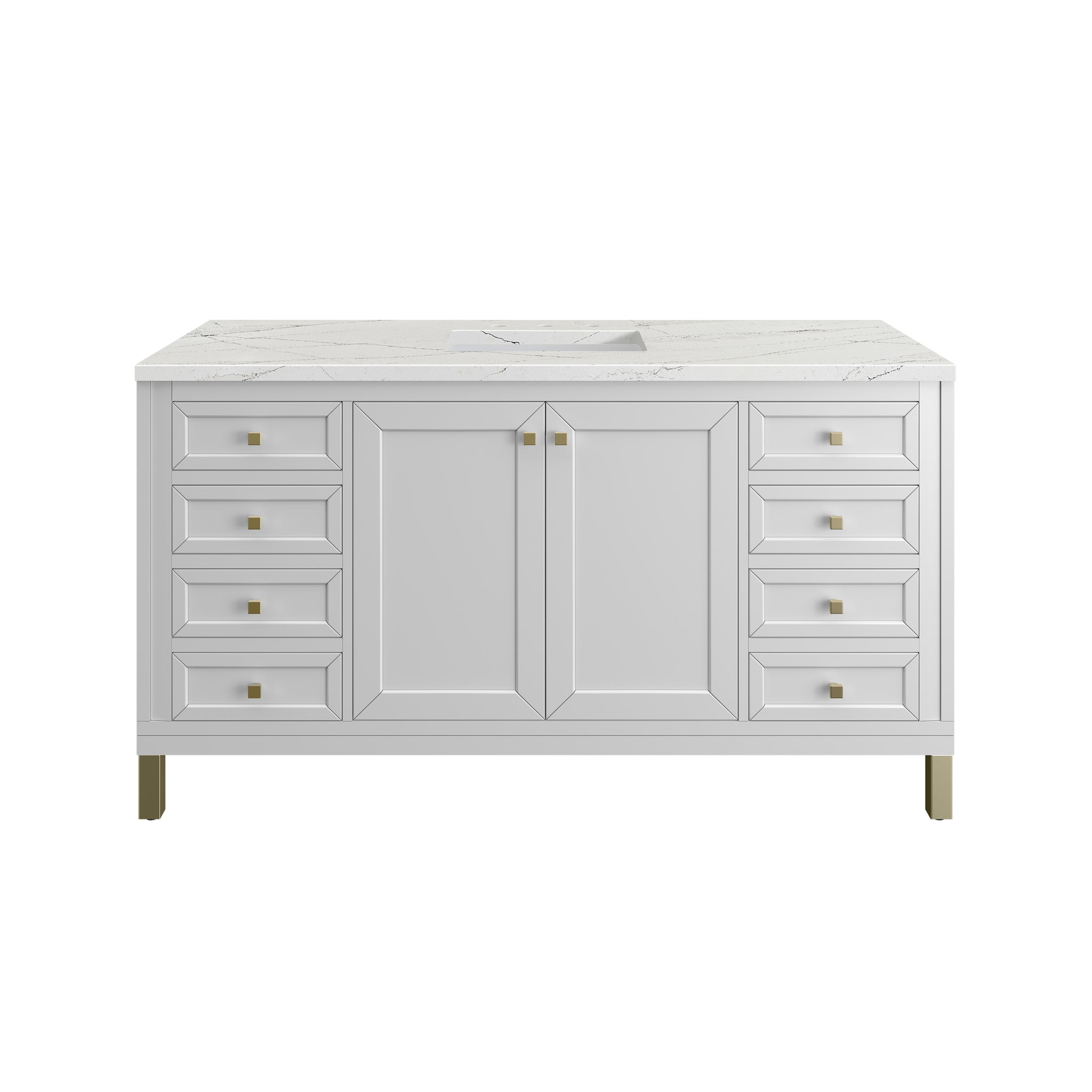 James Martin Chicago 60" Single Bathroom Vanity, Glossy White, view 40