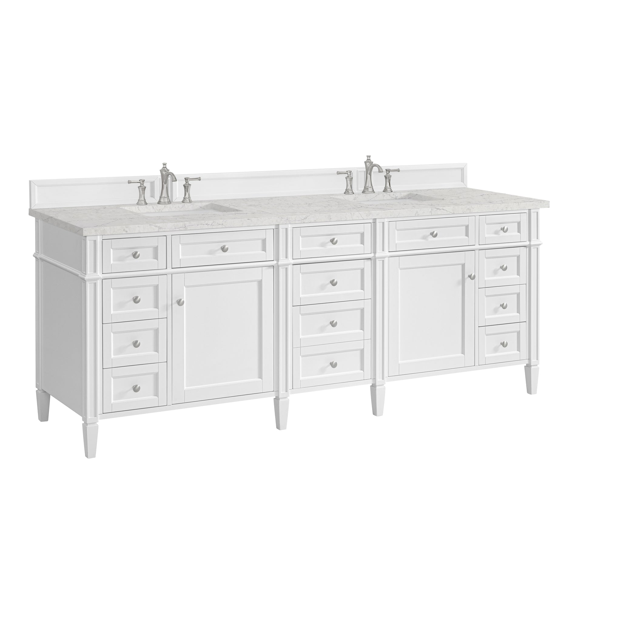 James Martin Brittany 84" Double Bathroom Vanity, Bright White, view 33