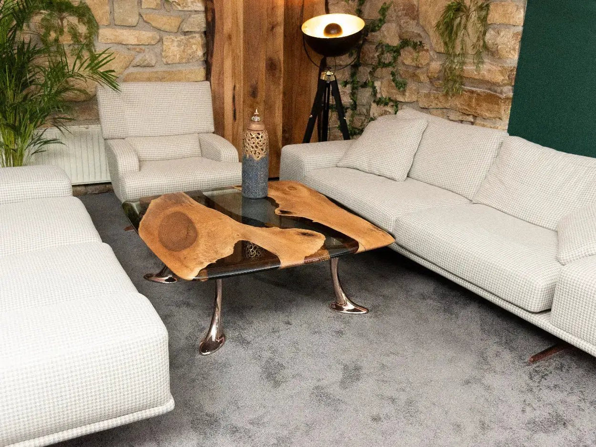 Luxury Epoxy Resin River Walnut Coffee Table | Osso Collection, photo 10 of 16