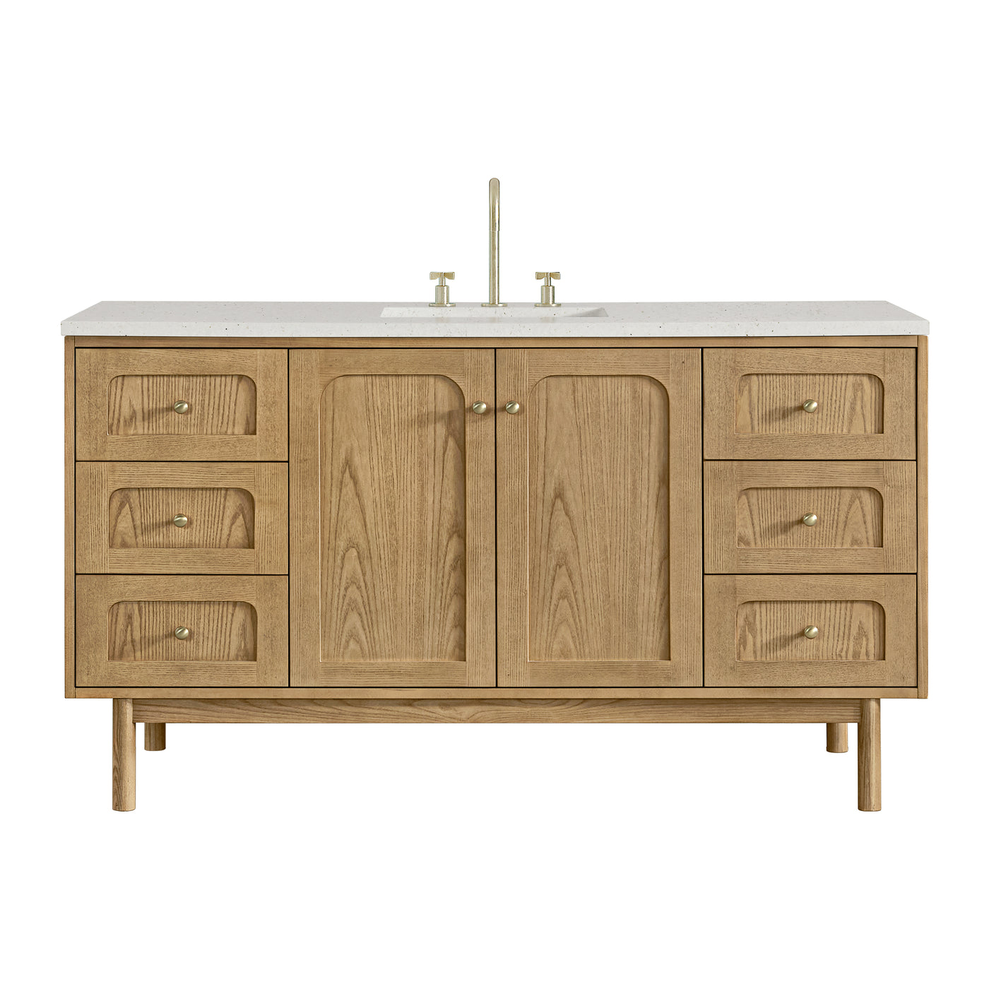 James Martin Laurent 60" Dual Mount Single Bathroom Vanity, Light Natural Oak, view 28