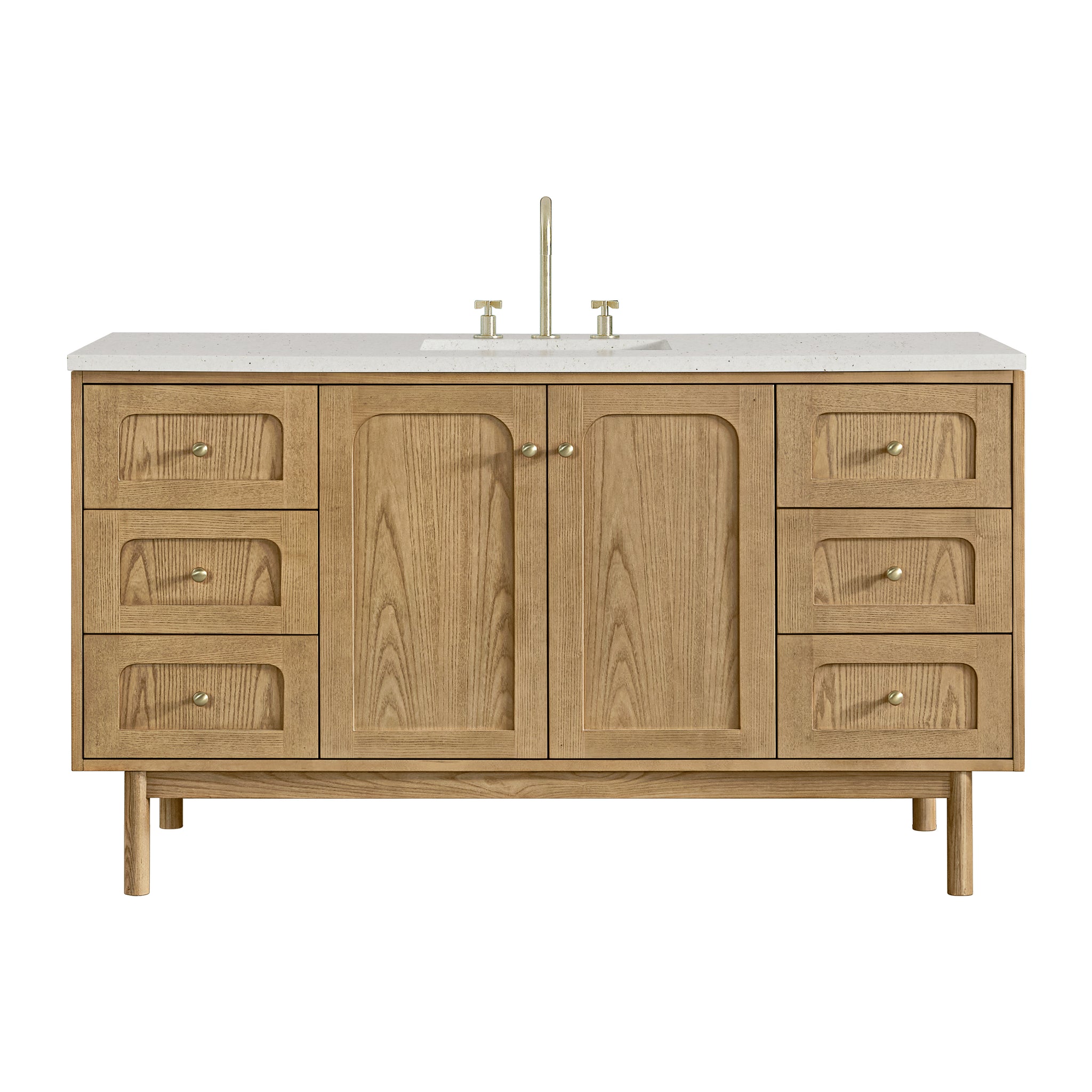 James Martin Laurent 60" Dual Mount Single Bathroom Vanity, Light Natural Oak, view 28