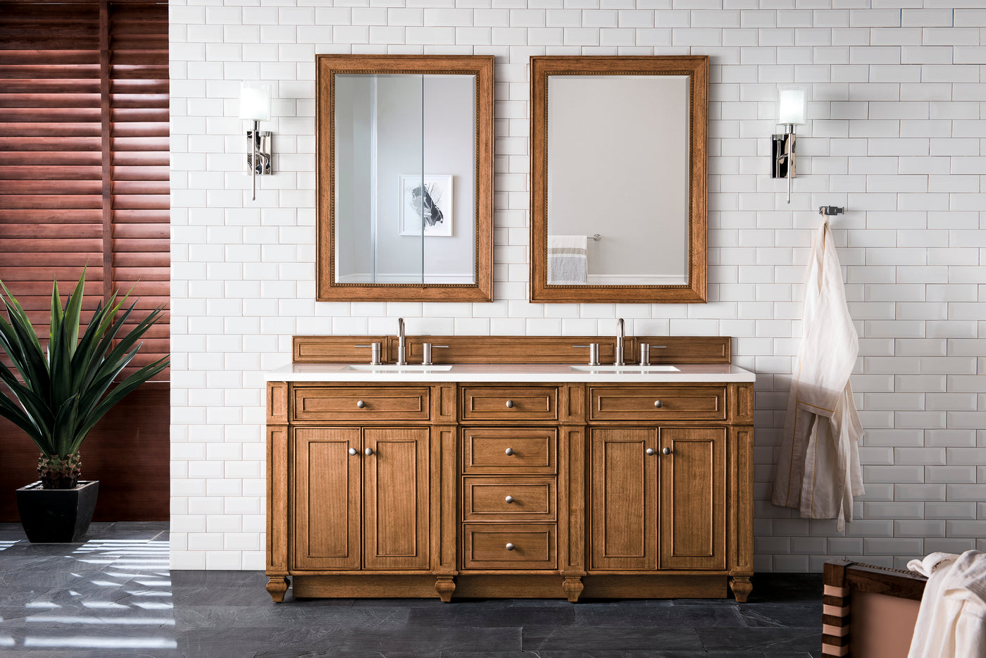 James Martin Bristol 72" Double Bathroom Vanity, Saddle Brown, view 21