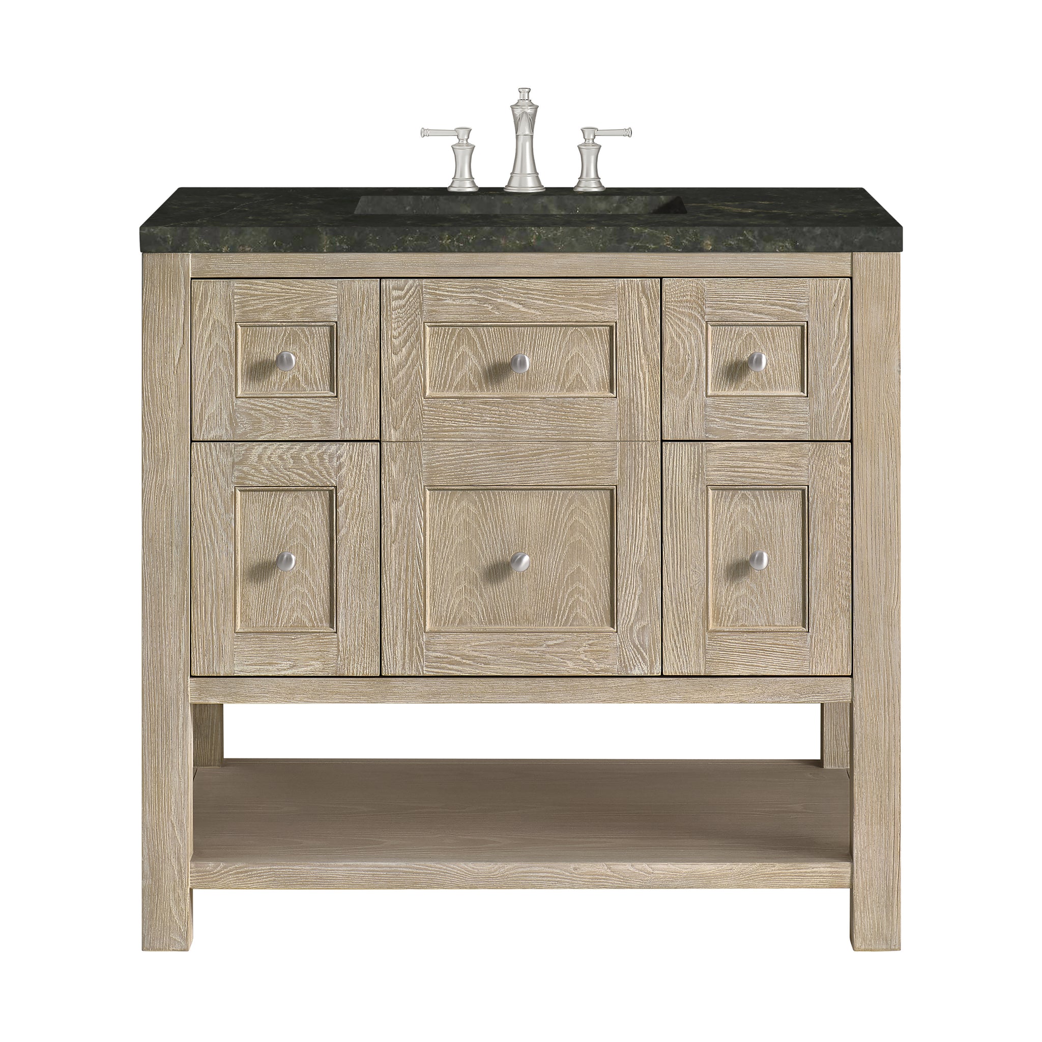 James Martin Breckenridge 36" Single Bathroom Vanity, Whitewashed Oak with Phantome countertop