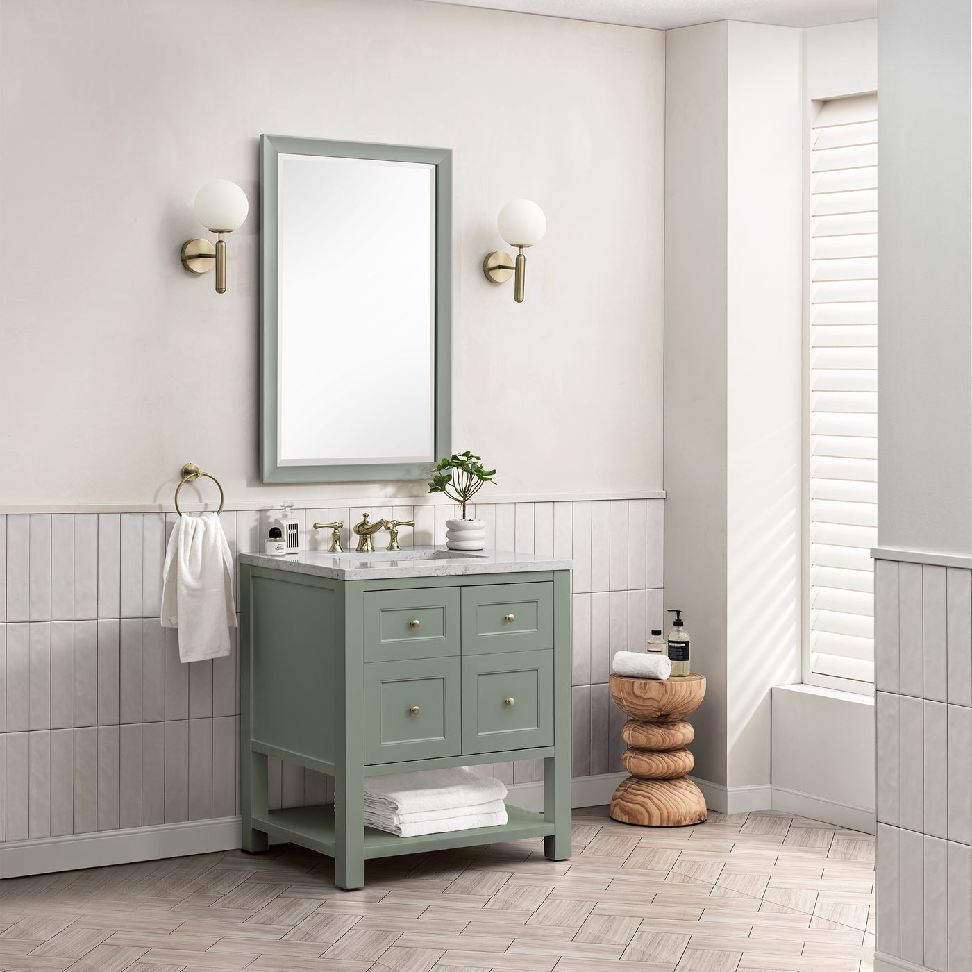 James Martin Breckenridge 30" Single Bathroom Vanity, Smokey Celadon, view 40