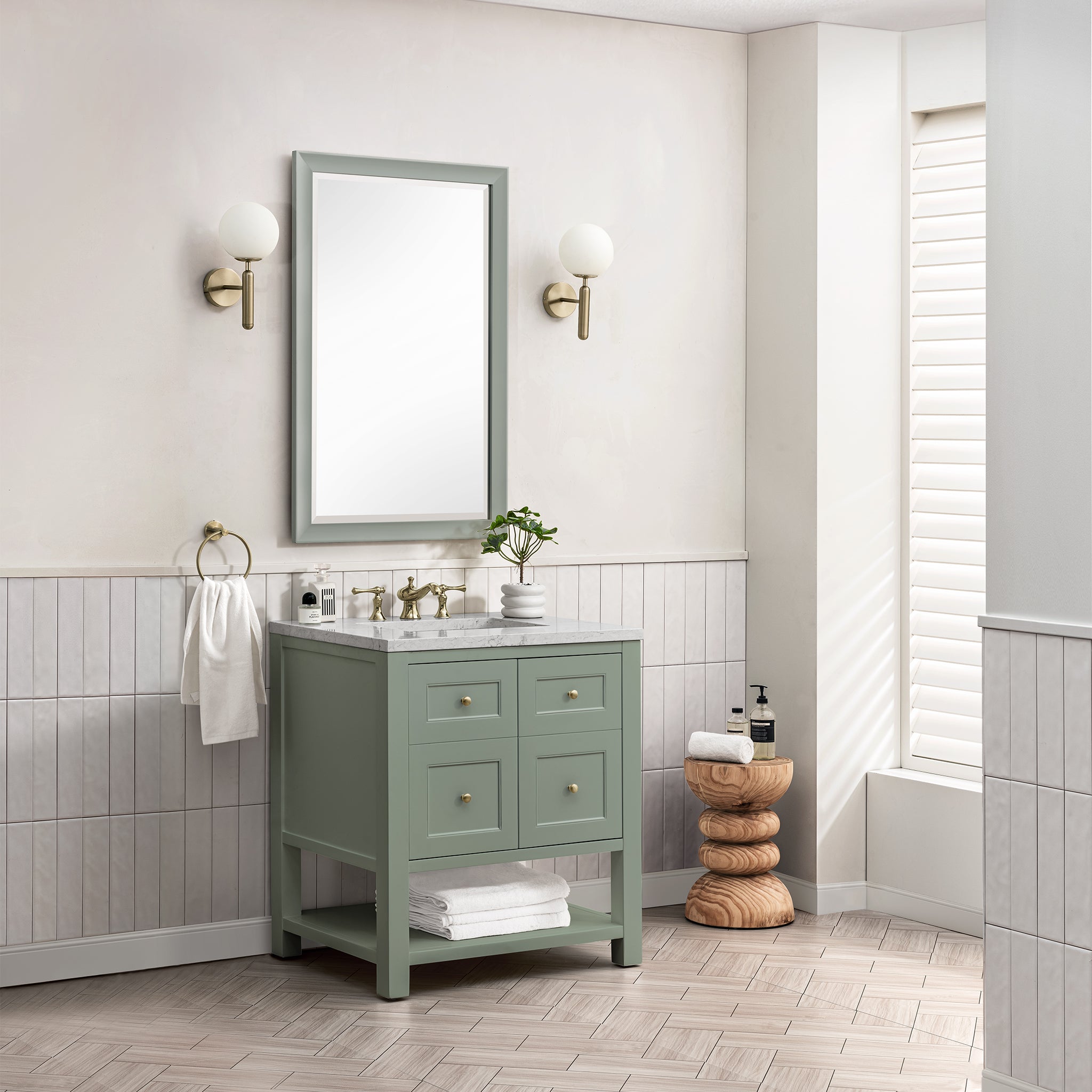 James Martin Breckenridge 30" Single Bathroom Vanity, Smokey Celadon, view 40