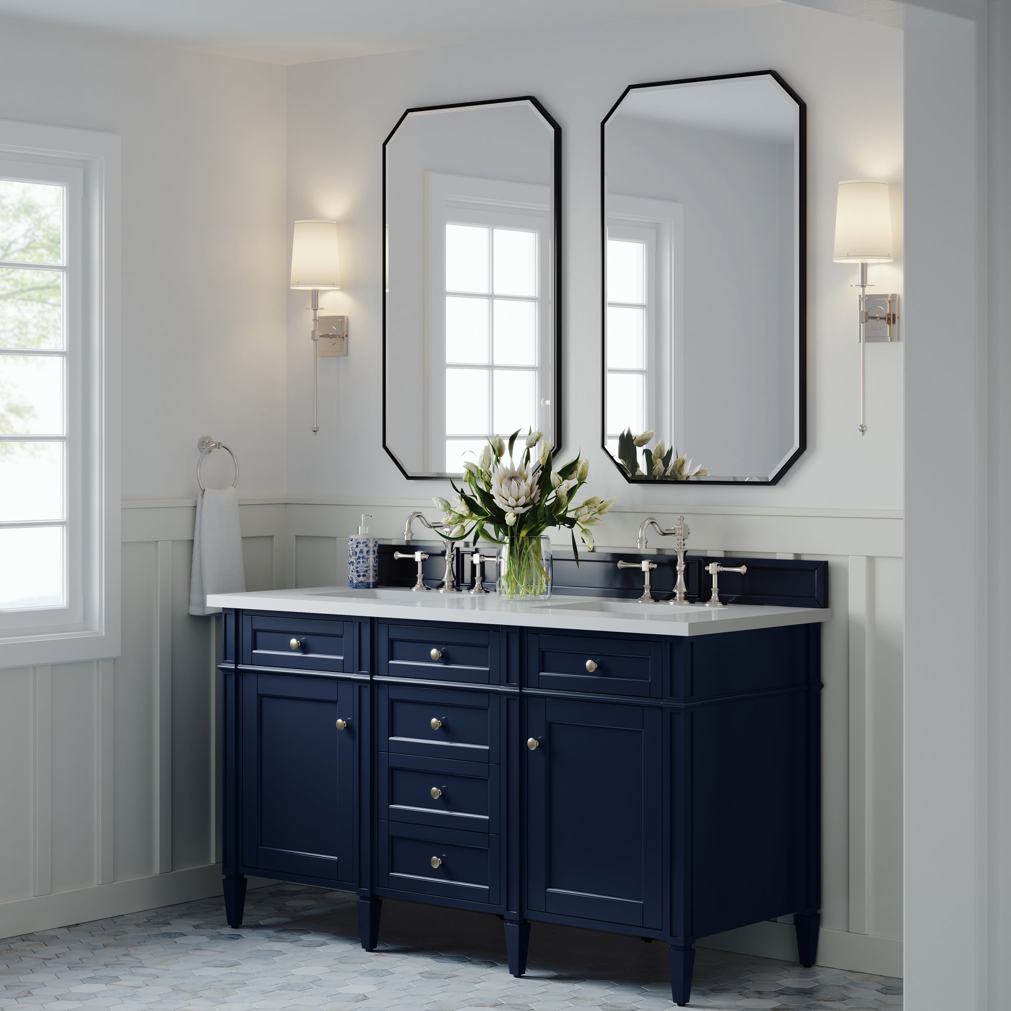 James Martin Brittany 60" Double Bathroom Vanity, Victory Blue, view 19