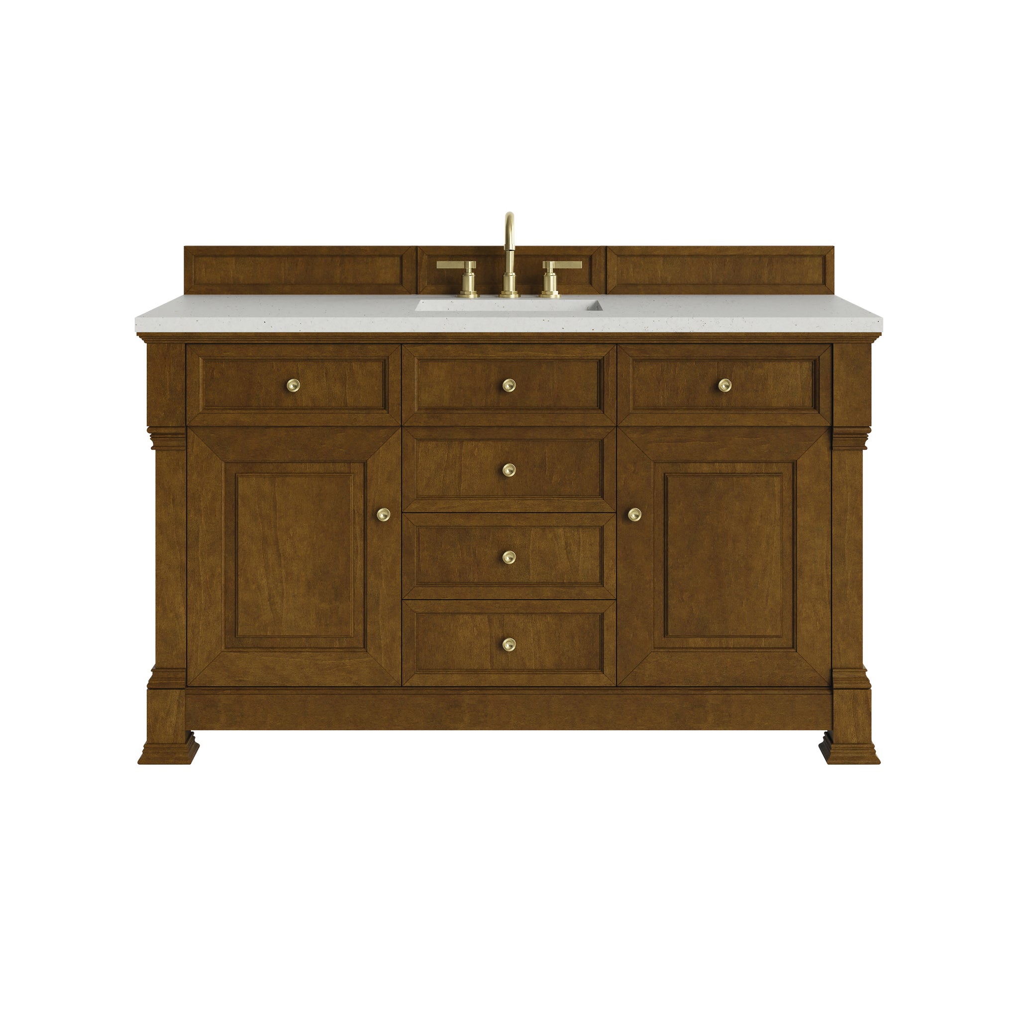 James Martin Brookfield 60" Single Bathroom Vanity, Honey Oak with Lime Delight countertop