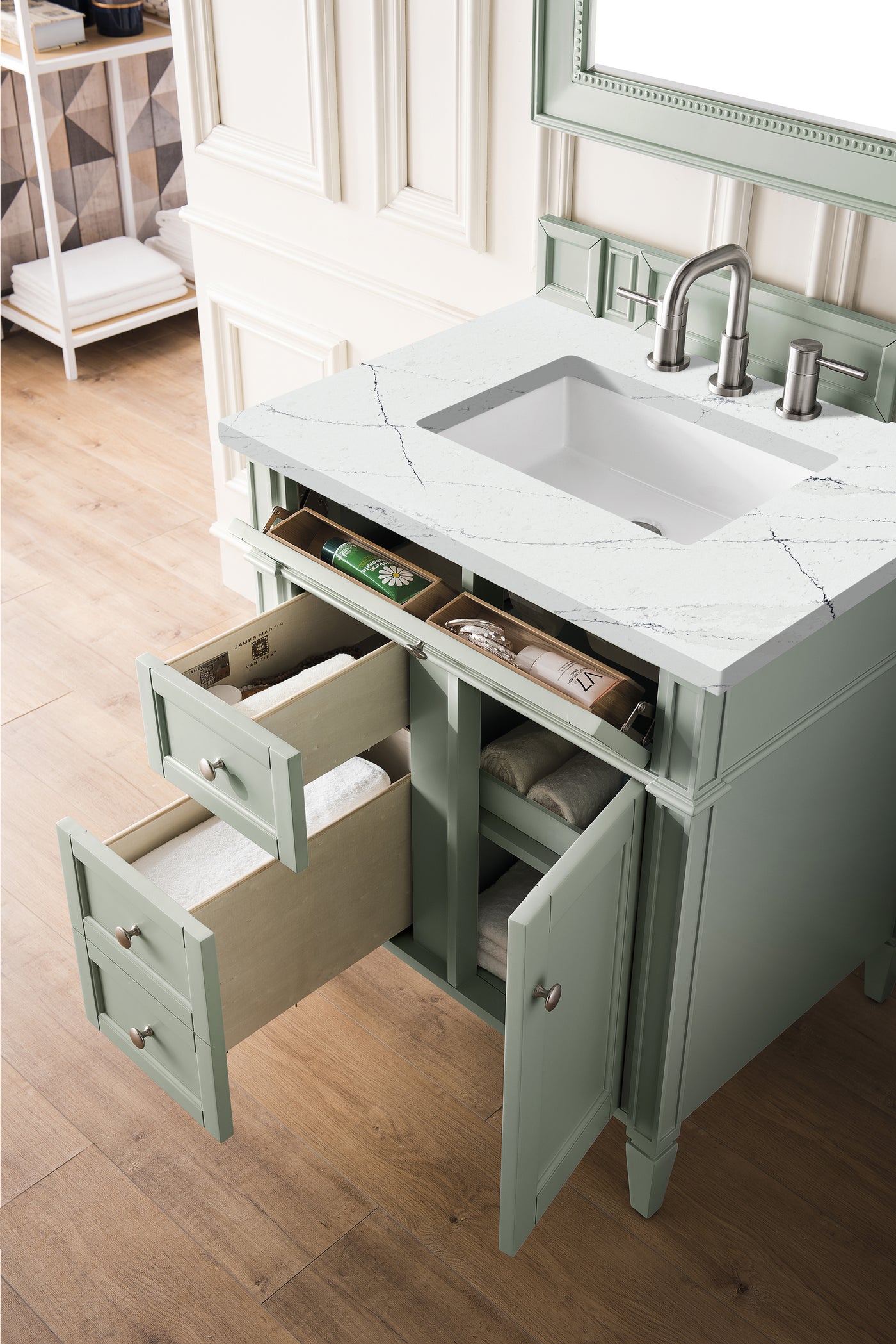 James Martin Brittany 30" Single Bathroom Vanity, Sage Green, view 39