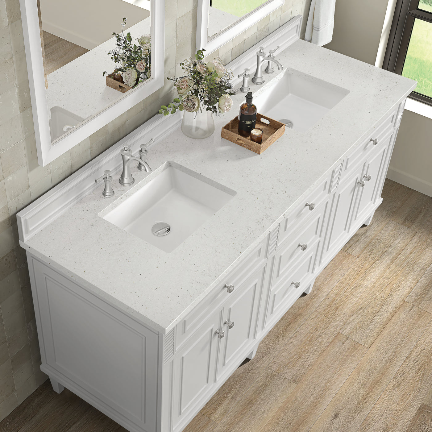 James Martin Lorelai 72" Double Bathroom Vanity, Bright White, view 34