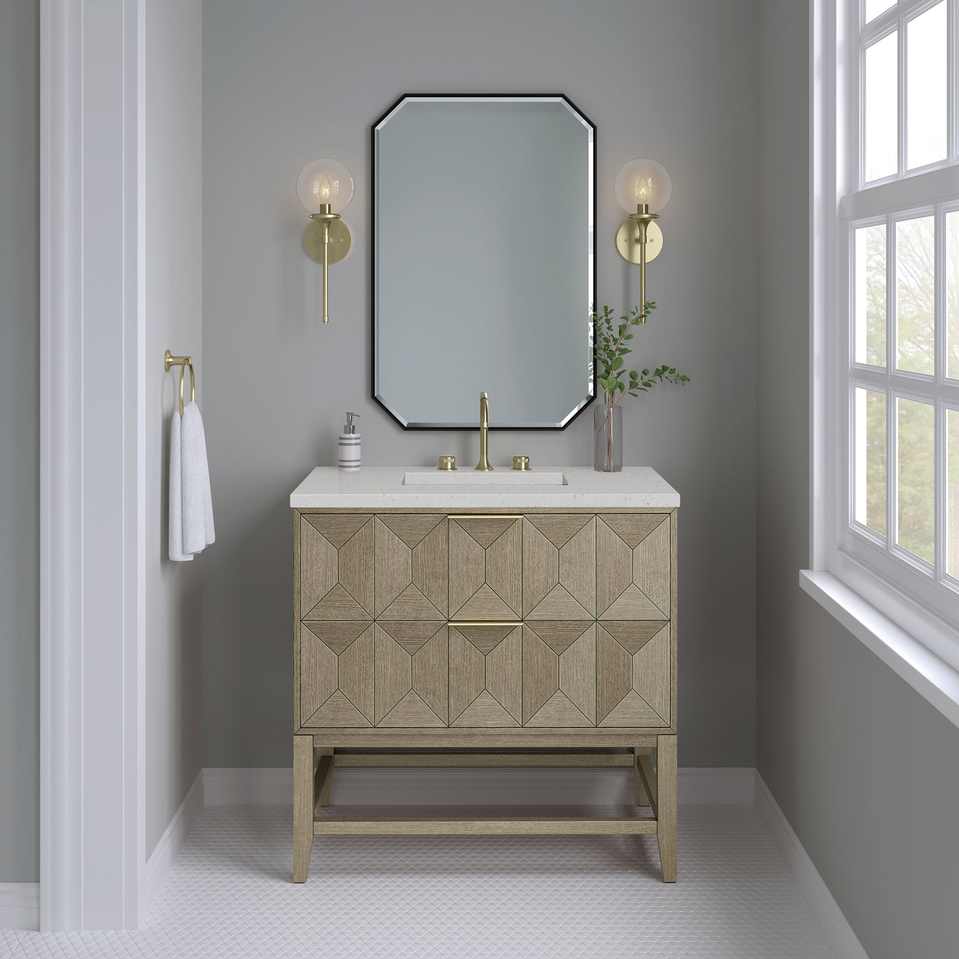 James Martin Emmeline 36" Single Bathroom Vanity, Pebble Oak, view 18