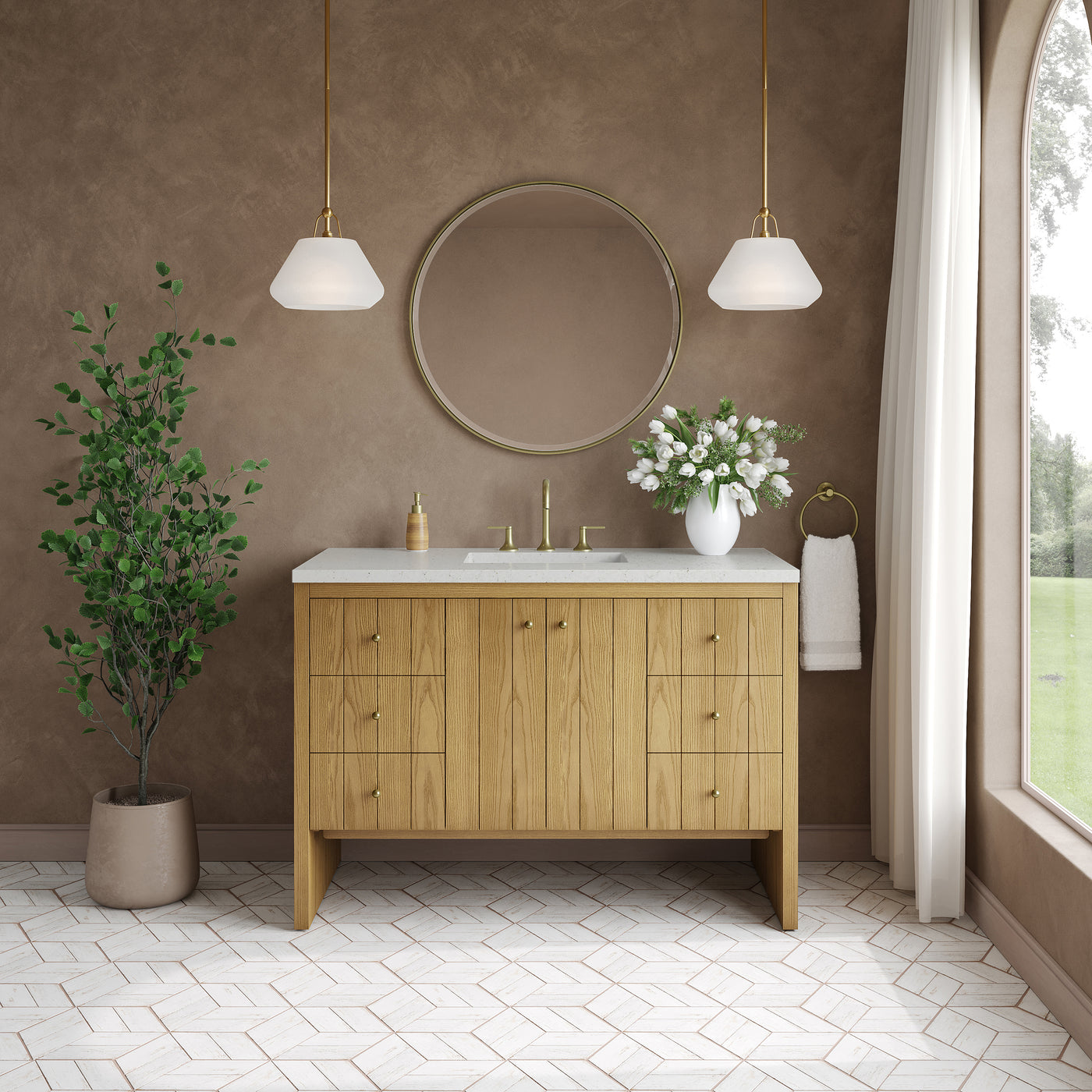 James Martin Hudson 48" Single Bathroom Vanity, Light Natural Oak, view 36