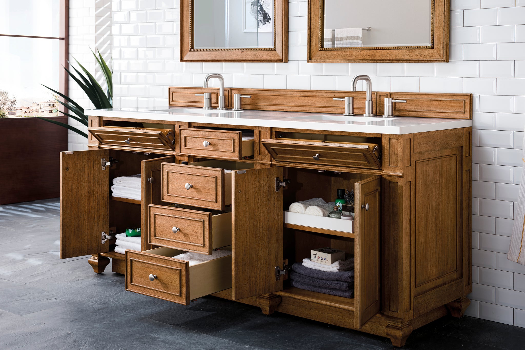 James Martin Bristol 72" Double Bathroom Vanity, Saddle Brown, view 23
