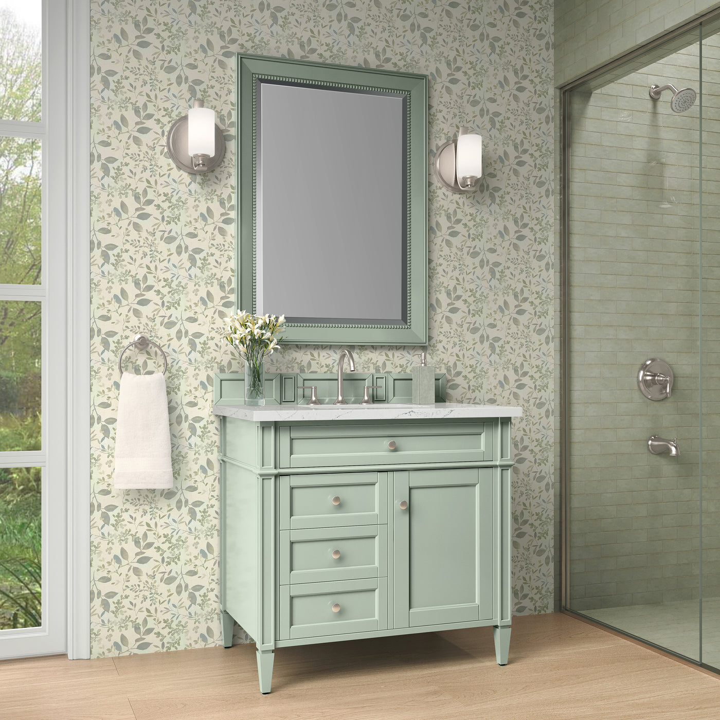 James Martin Brittany 36" Single Bathroom Vanity, Sage Green, view 38