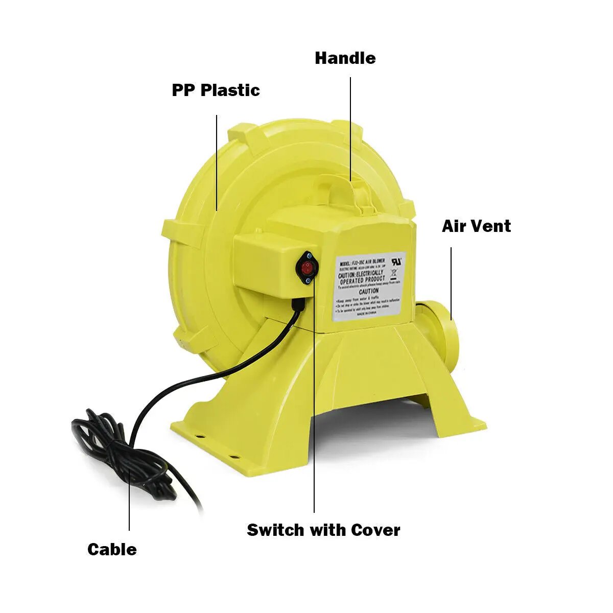 735 W 1.0 HP Air Blower Pump Fan for Inflatable Bounce House by DirectDeals