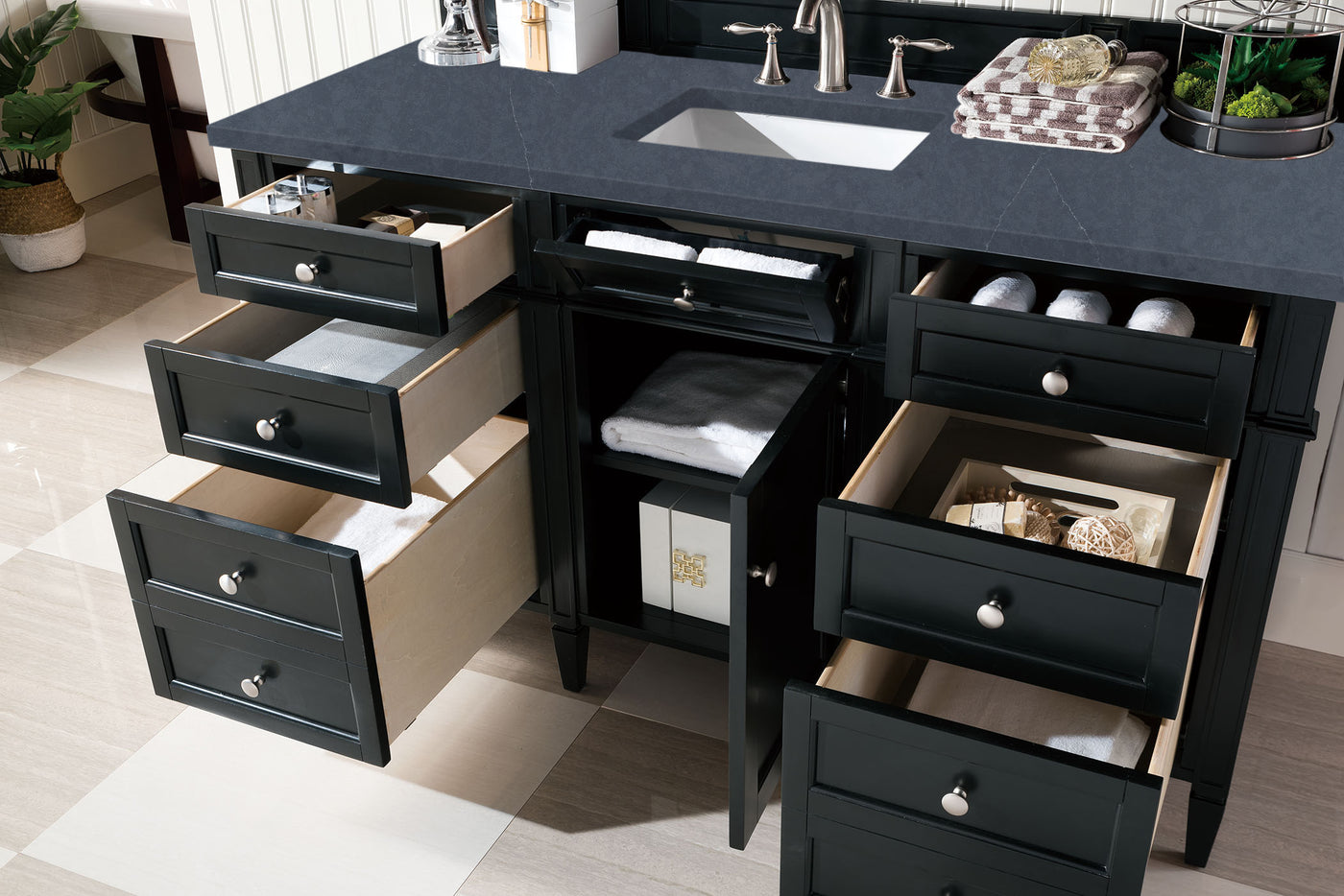 James Martin Brittany 60" Single Bathroom Vanity, Black Onyx, view 30