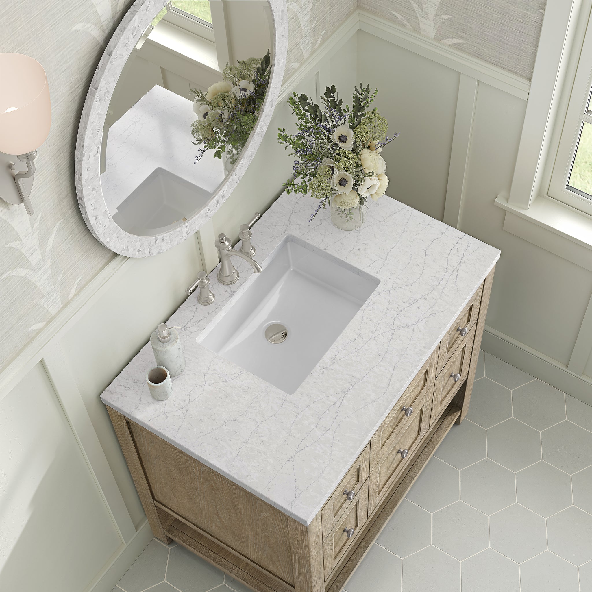 James Martin Breckenridge 36" Single Bathroom Vanity, Whitewashed Oak, view 32