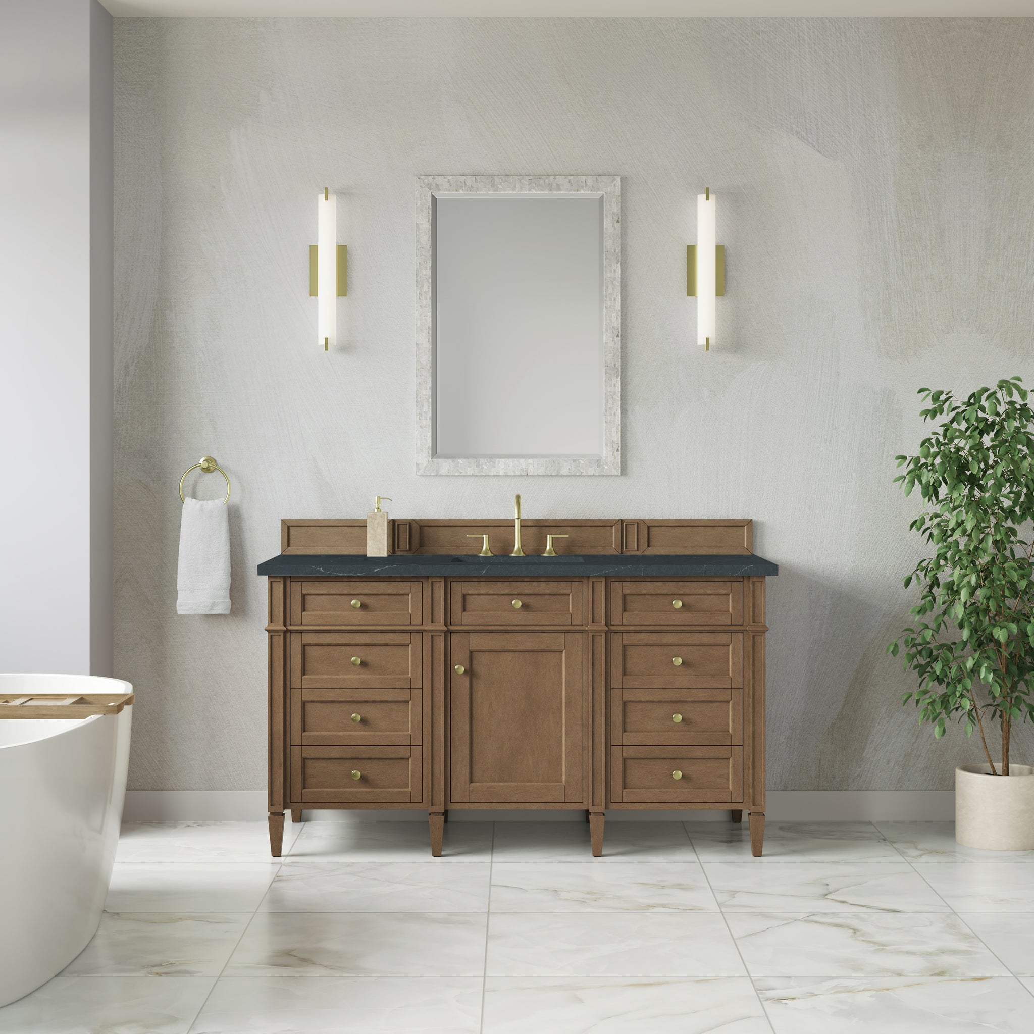 James Martin Brittany 60" Single Bathroom Vanity, Pecan, view 34