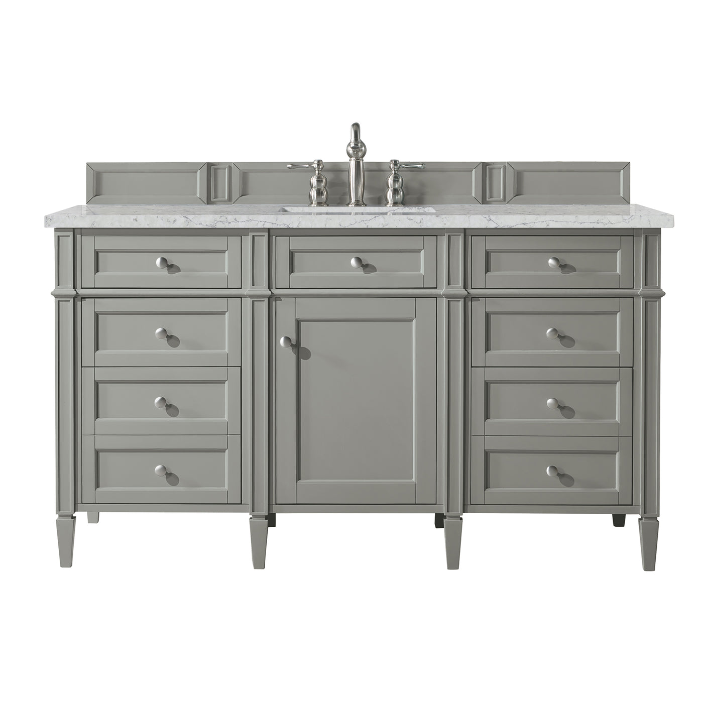 James Martin Brittany 60" Single Bathroom Vanity, Urban Gray with Eternal Jasmine Pearl countertop