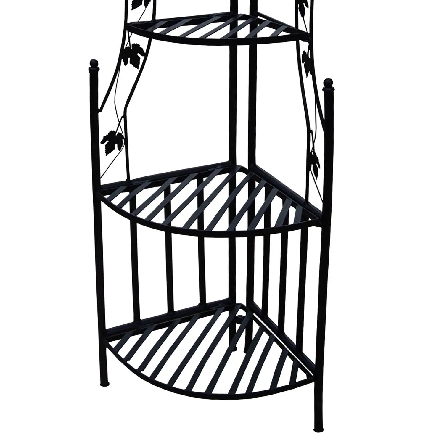 4-Tier Steel Corner Shelf Black Plant Stand by Sharicks