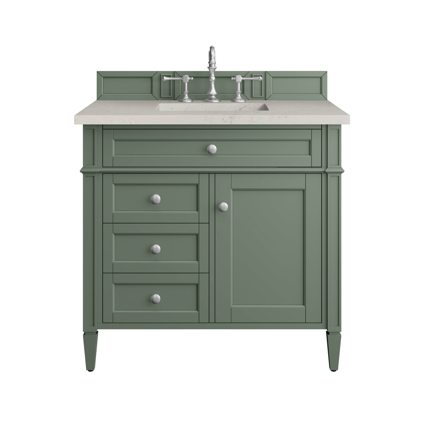 James Martin Brittany 36" Single Bathroom Vanity, Smokey Celadon, view 36