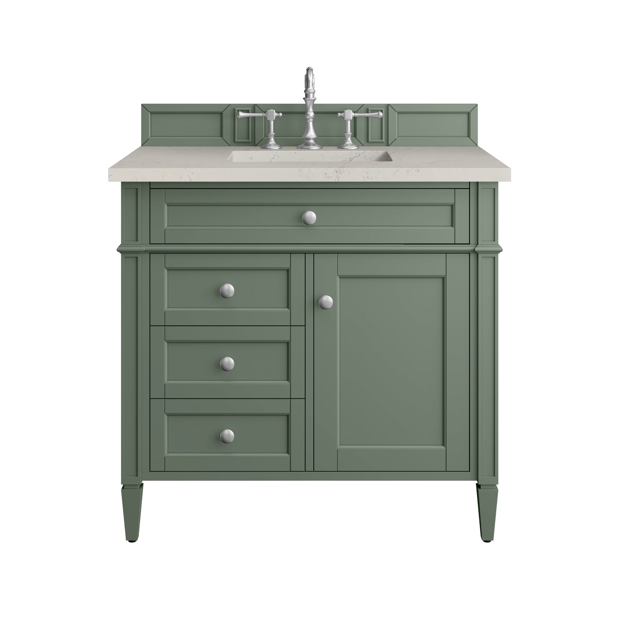 James Martin Brittany 36" Single Bathroom Vanity, Smokey Celadon, view 36