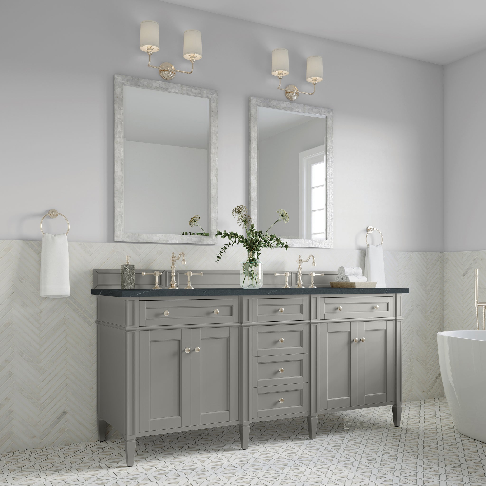 James Martin Brittany 72" Double Bathroom Vanity, Urban Gray, view 35