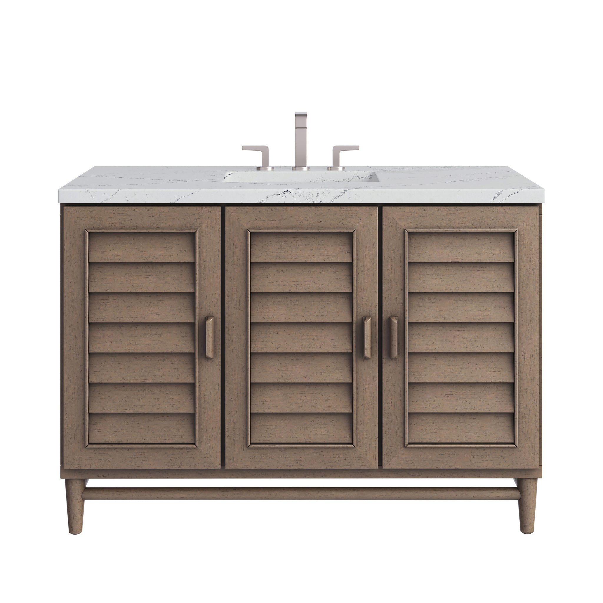 James Martin Portland 48" Single Bathroom Vanity, Whitewashed Walnut with Ethereal Noctis countertop