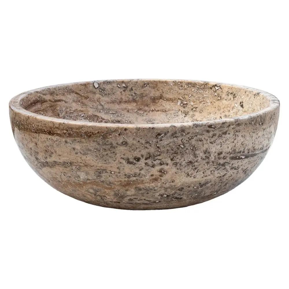 Valencia Beige Travertine Vessel Sink Filled Polished 16 x 6 by GobekDesign