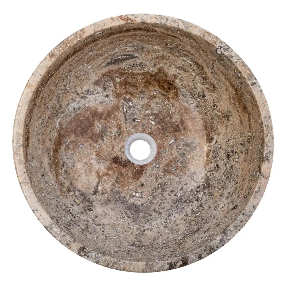 Valencia Beige Travertine Vessel Sink Filled Polished 16 x 6 by GobekDesign