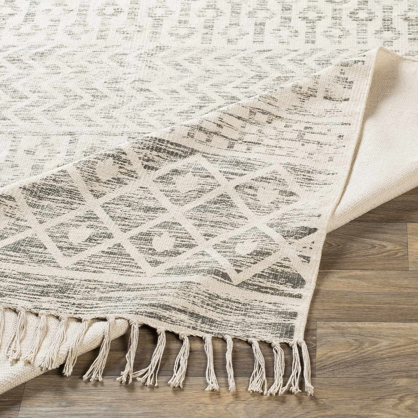 Valyermo Beige Hand Woven Cotton Rug - Clearance by Boutique Rugs