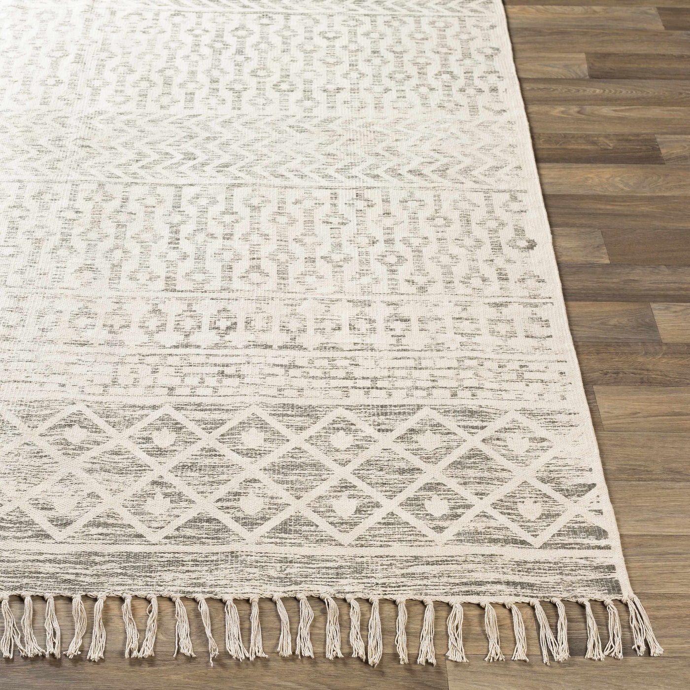Valyermo Beige Hand Woven Cotton Rug - Clearance by Boutique Rugs