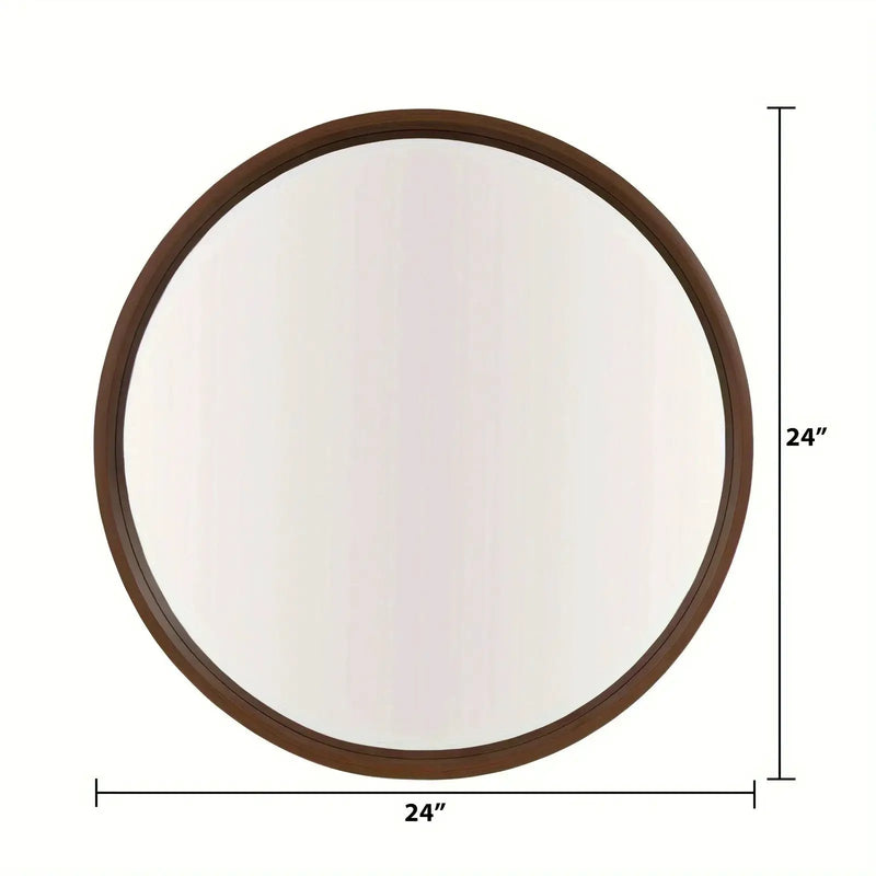 Vanity Mirror - Round Wood by House Of Avana