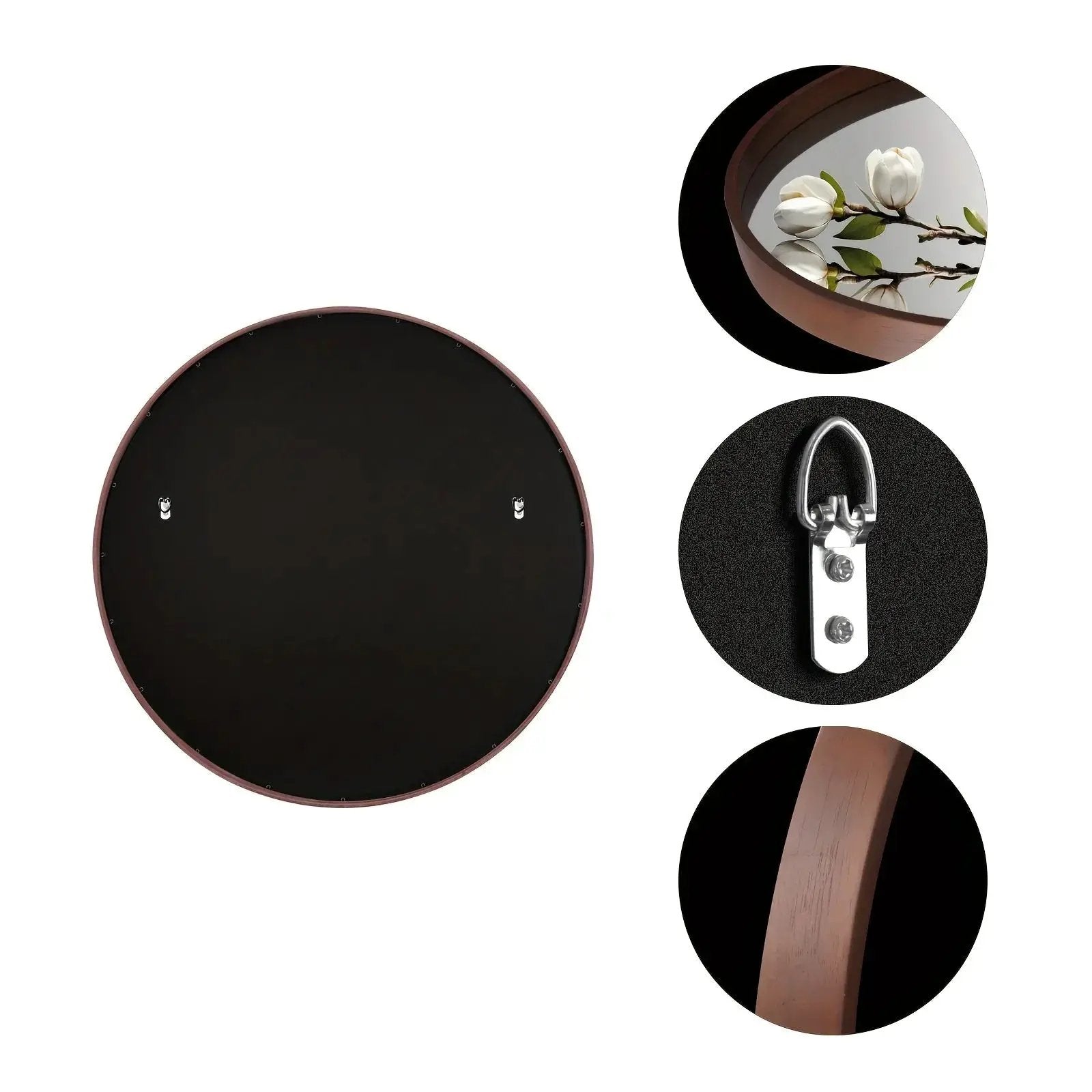 Vanity Mirror - Round Wood by House Of Avana
