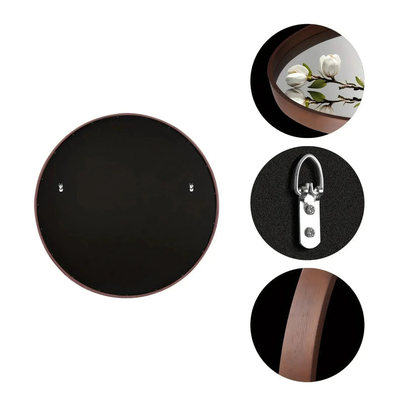 Vanity Mirror - Round Wood by House Of Avana