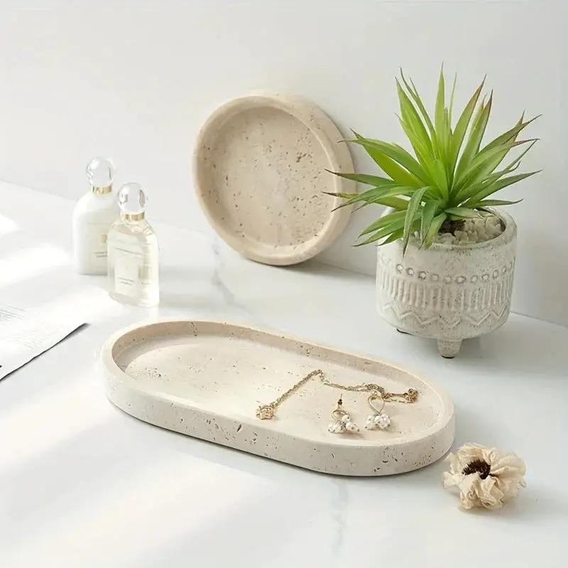 Vanity Tray - Natural Stone Travertine by House Of Avana