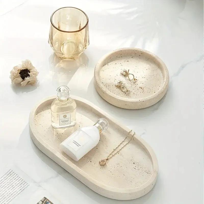 Vanity Tray - Natural Stone Travertine by House Of Avana