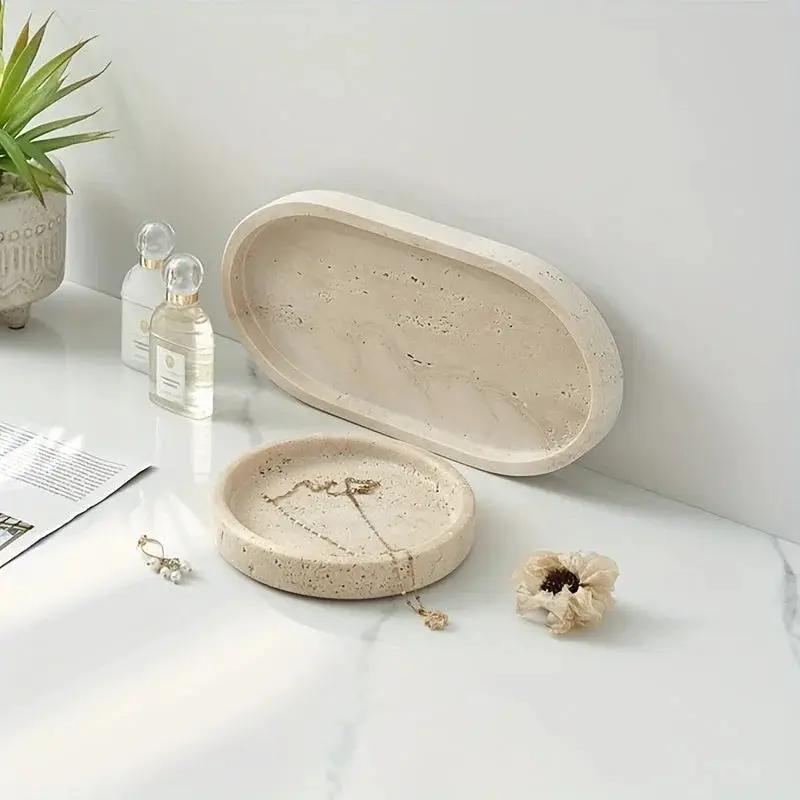 Vanity Tray - Natural Stone Travertine by House Of Avana