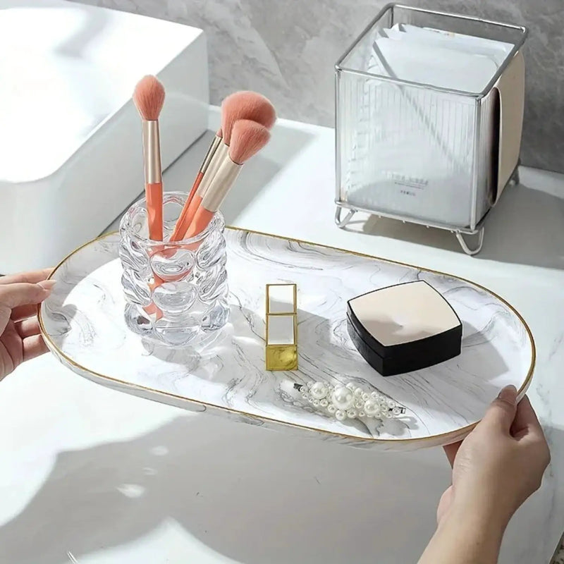 Vanity Tray - Non-Slip Marble Large by House Of Avana