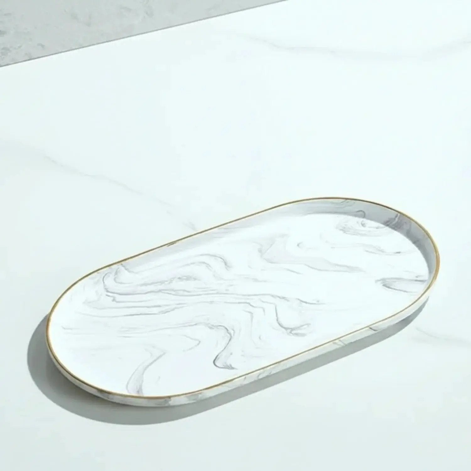Vanity Tray - Non-Slip Marble Large by House Of Avana