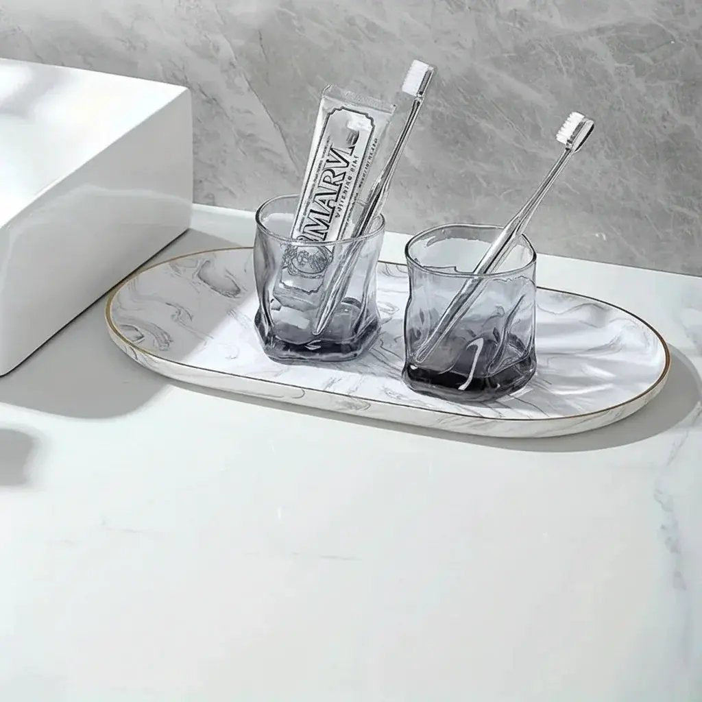 Vanity Tray - Non-Slip Marble Large by House Of Avana