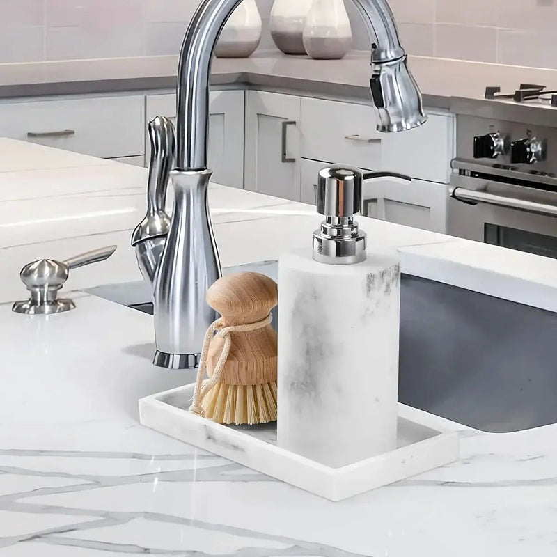 Vanity Tray - Non-Slip White Marble by House Of Avana
