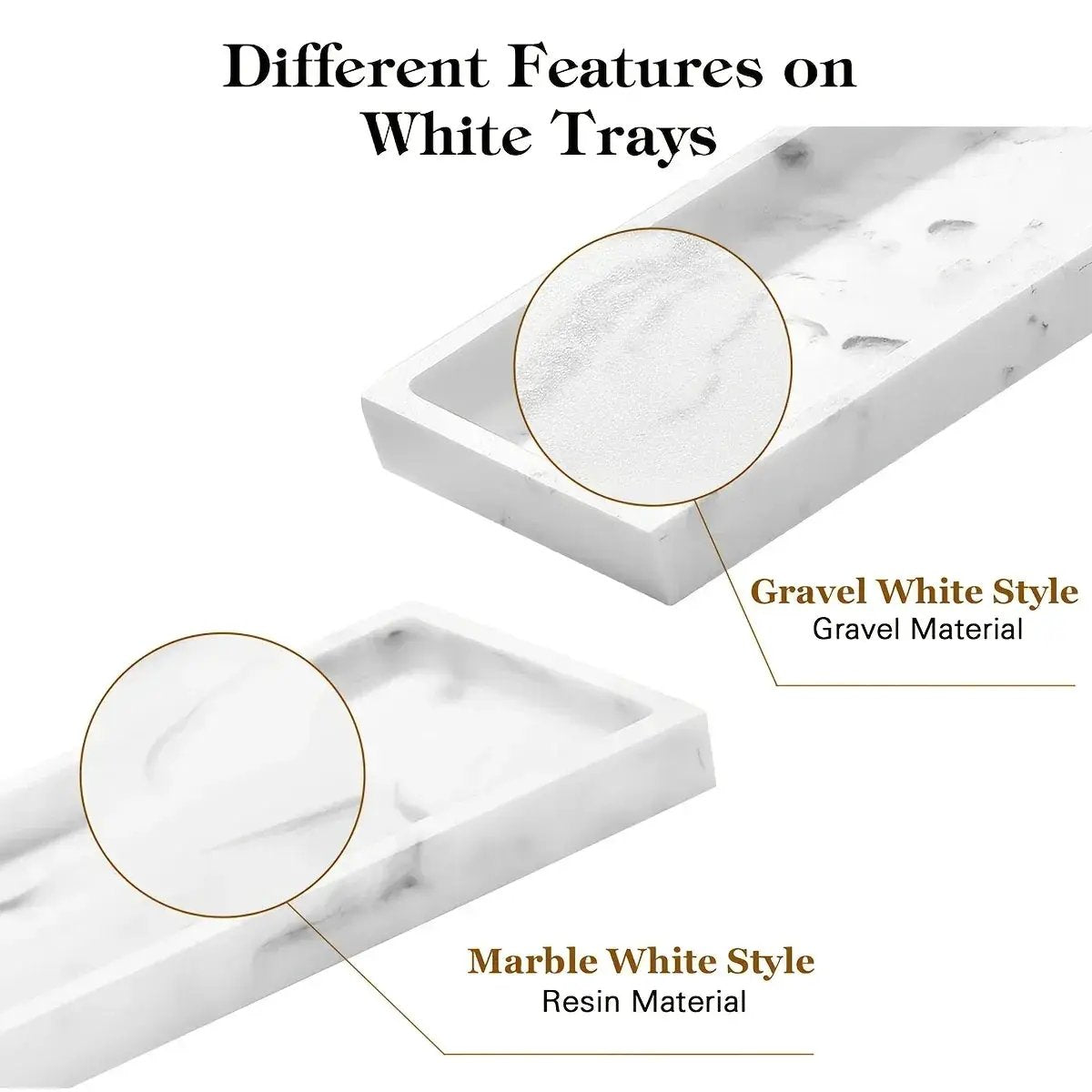 Vanity Tray - Non-Slip White Marble by House Of Avana